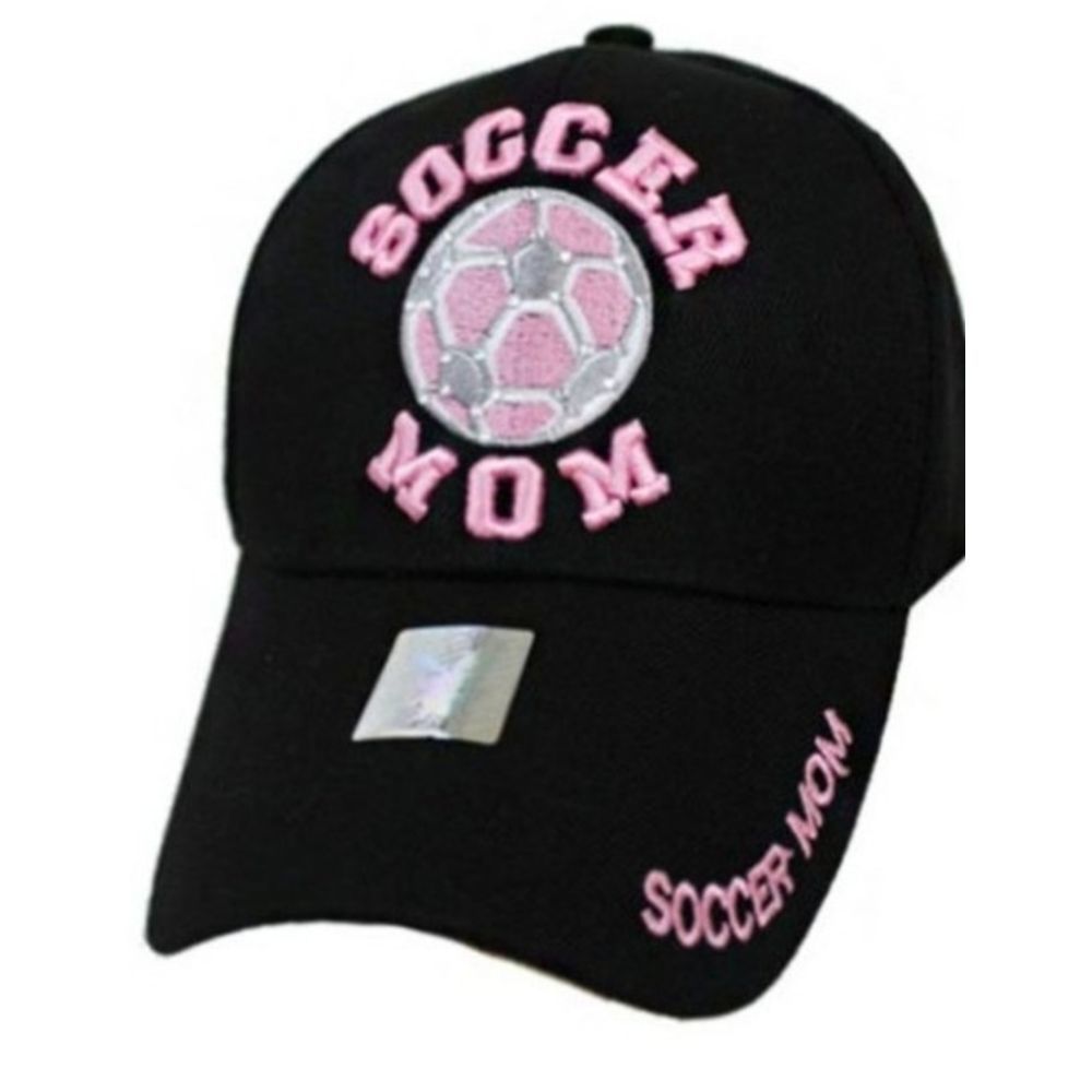 Soccer Mom Hat Baseball Cap Black Soccer Ball NEW